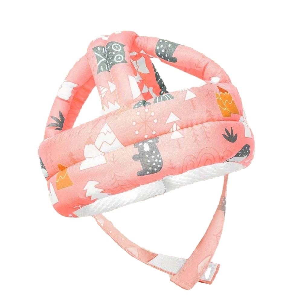 Infant Head Protector - Adjustable Strap Safety Helmet Cartoon Pattern