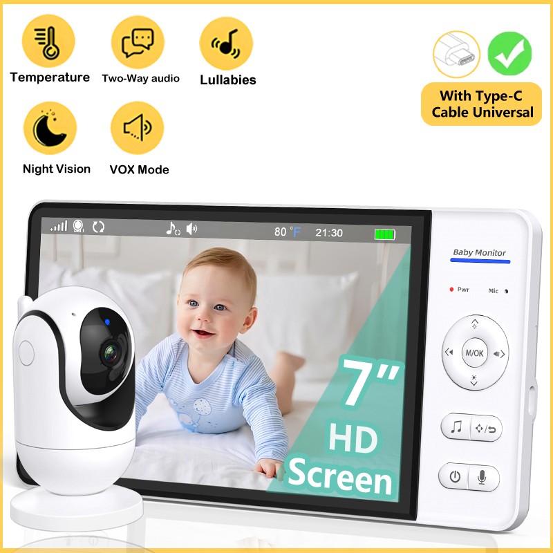 No WiFi 7 Inch Baby Monitor 2- - đánh giá và giá Baby Products Video