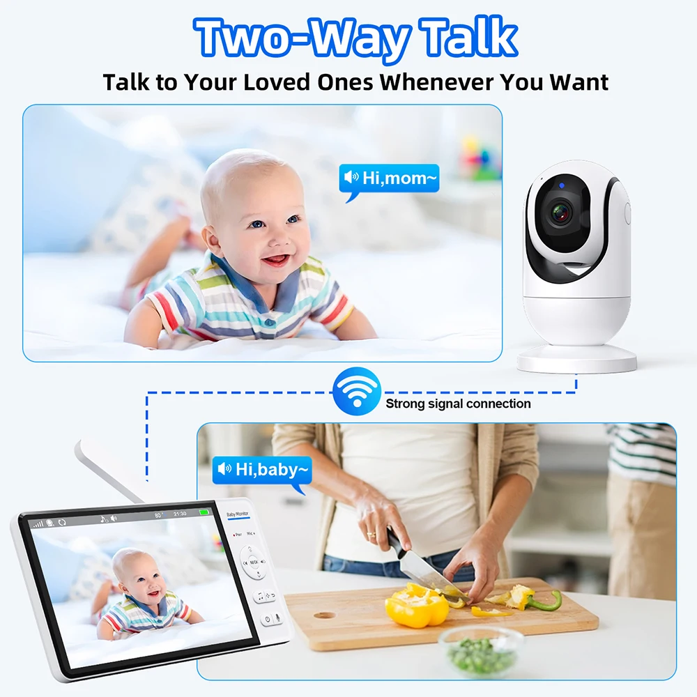 No WiFi 7 Inch Baby Monitor 2- - đánh giá và giá Baby Products Video