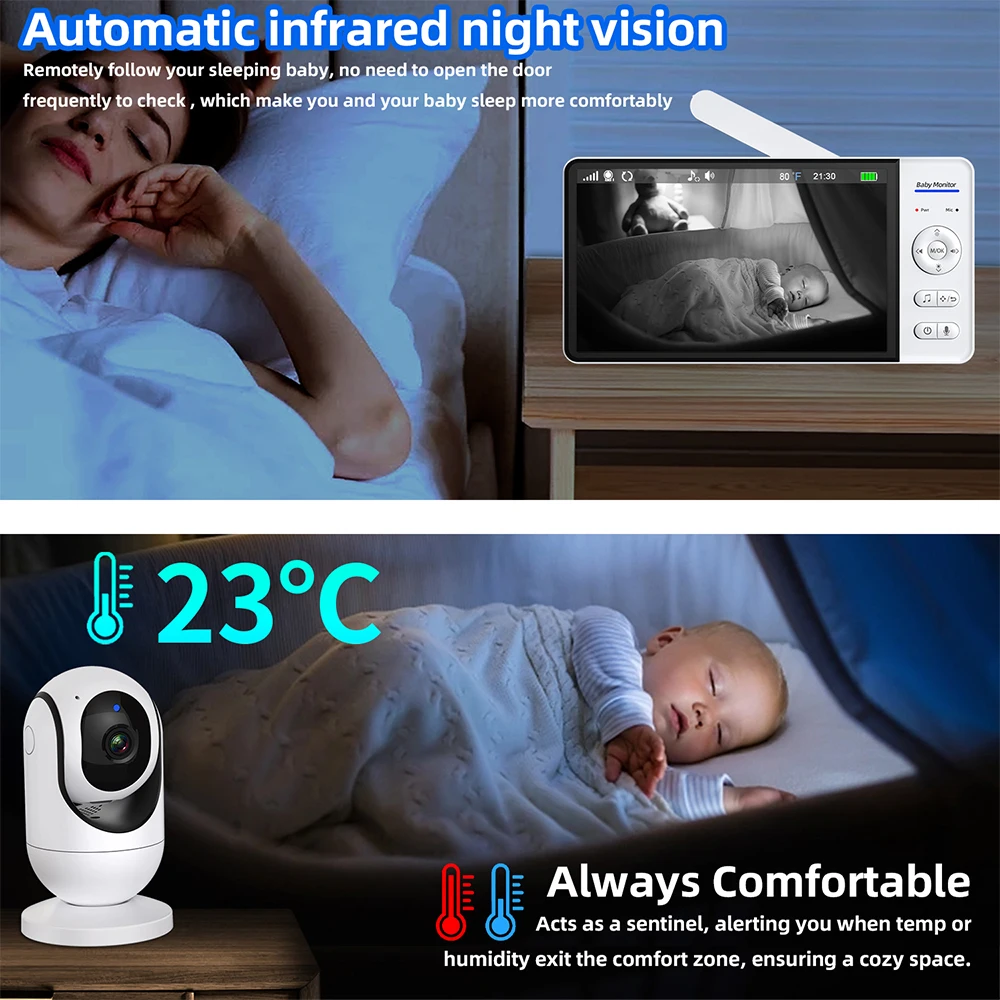 7 Inch Video Baby Monitor Nigh - đánh giá và giá Baby Products Video